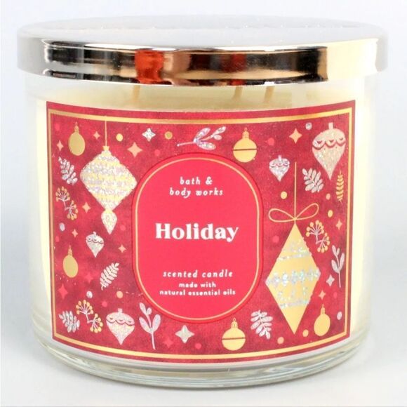 BATH & BODY WORKS 3 WICK CANDLE 14.5oz Holiday - Picture 2 of 4